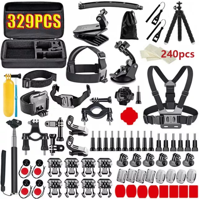 Go pro Accessories Set Kit for Gopro Hero12 11 10 9 DJI Action 3 2 Monopod Chest