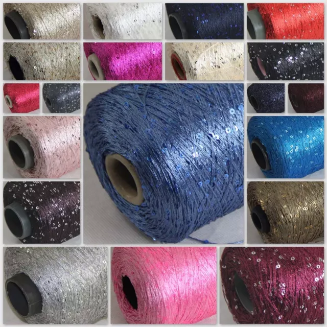 Sale 1 Cone 500gr Nylon Polyester Sequin Hand Knitting Wrap Shawls Crochet Yarn