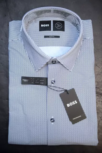 Hugo Boss Mens Hank Kent Travel Slim Fit Performance Stretch Dress Shirt 41 16