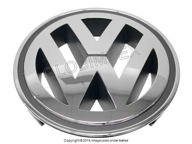 VW Jetta Chrome Grille Emblem 'VW' GENUINE NEW + 1 year Warranty