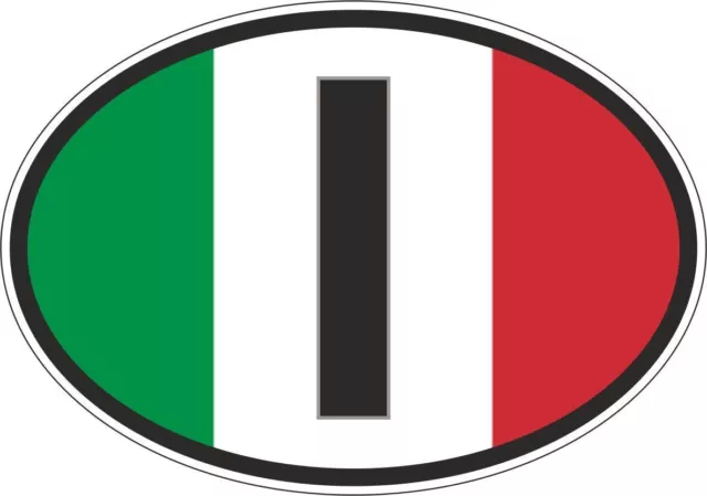 oval sticker flag country bumper decal car I italia italy italian