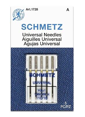 Tamaño: 110/18 --- Universal - Agujas para máquina de coser doméstica (130/705 H) de SCHMETZ