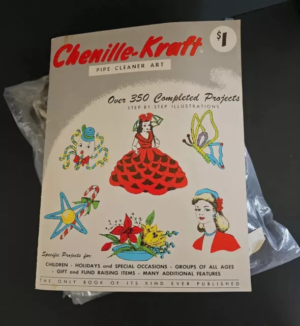 Libro de arte limpiador de tuberías vintage Chenille Kraft con limpiadores de tuberías vintage