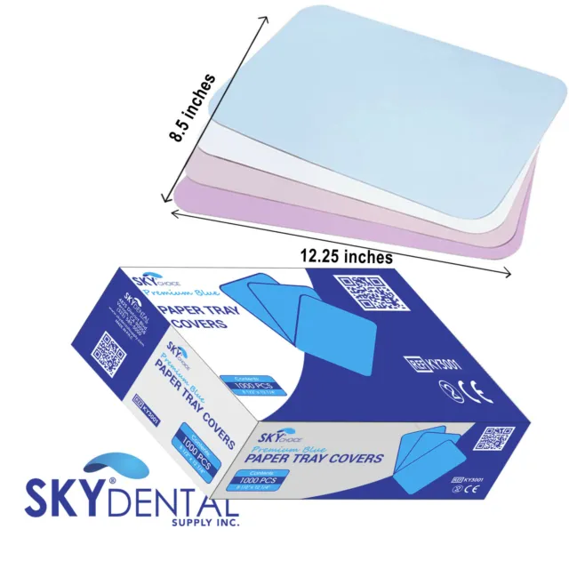 Dental Medical Tray Paper Cover Size "B" 8.5" x 12.25" 1000/PK All Colors