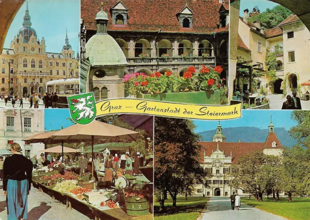 Austria - Graz  -  Hauptplatz mit Rathaus - Landhaushof - Krebsenkeller  -  1979