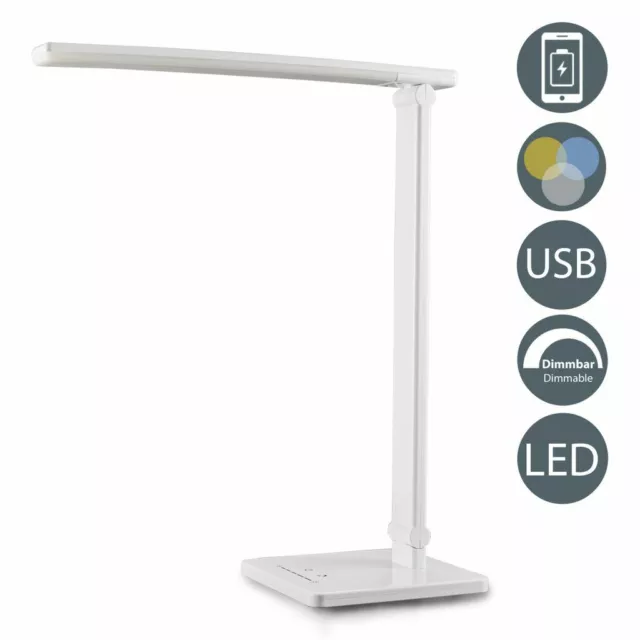 LED Tischlampe Schreibtisch-Leuchte Büro dimmbar Touch USB Lese-Lampe Nachttisch