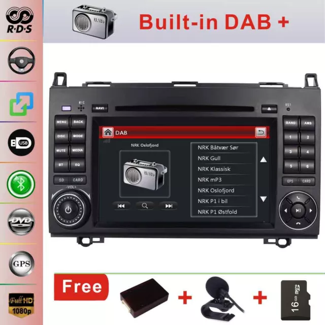 7" Car Stereo Radio DVD GPS DAB+ For Mercedes Benz A B Class Vito Viano Sprinter