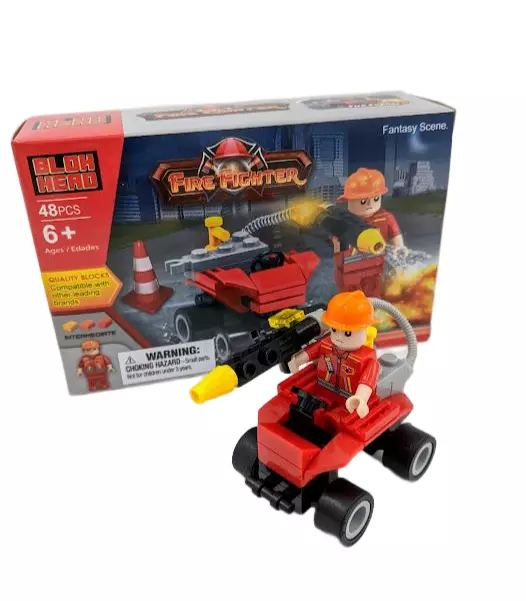 Blokhead Firefighter Fire Departmen Building Blocks Toy DIY Model Kids Toy 48 PC