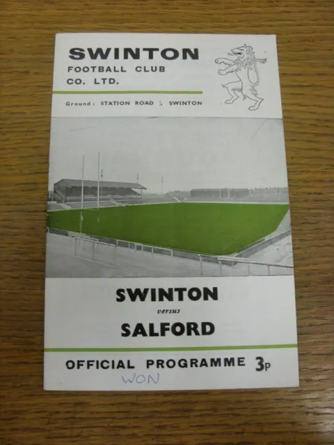 15/08/1971 Rugby League Programme: Swinton v Salford [Lancashire Cup] (folded, t
