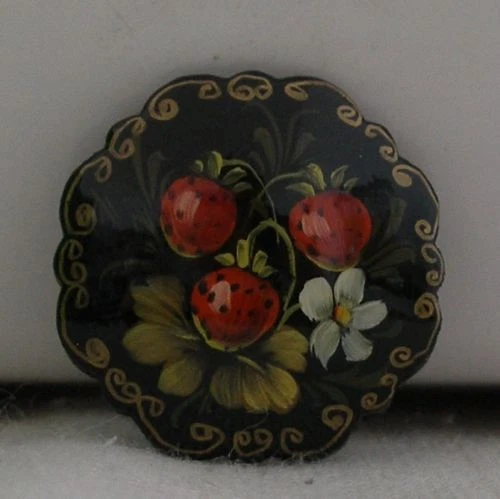 Lackkunst, Miniaturmalerei, Brosche. Schöne Beeren! SCHÖNES GESCHENK!