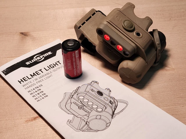Surefire Helmet Light with Surefire Battery Installed !!!!  HL1-C-TN (Red,White)
