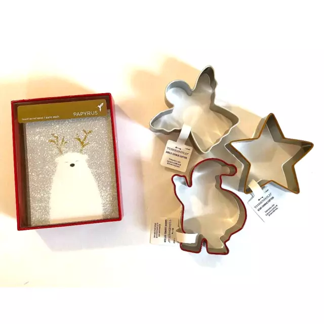 Small Papyrus Christmas Cards (12) & 3 Cookie Cutters