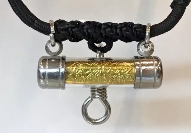 Necklace Takrud Gold Sheet Mantra Pendant Takrut Talisman Thai Buddha Amulet