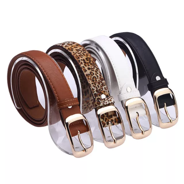 Womens Ladies PU Leather Alloy Pin Buckle Waistband Waist Casual Jeans Belts UK