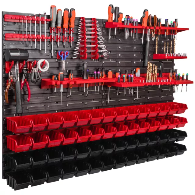 Werkzeugwand  115 x 78 cm Lagersystem 56 Stapelboxen Wandregal XL Werkzeughalter