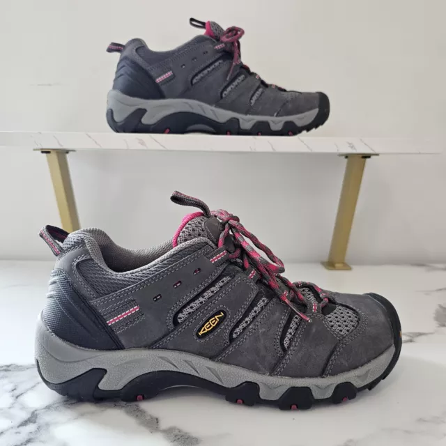 Keen Koven Hiking Boot Women's Size 7.5 Low Sneaker Outdoor Trail Shoe Gray/Pink