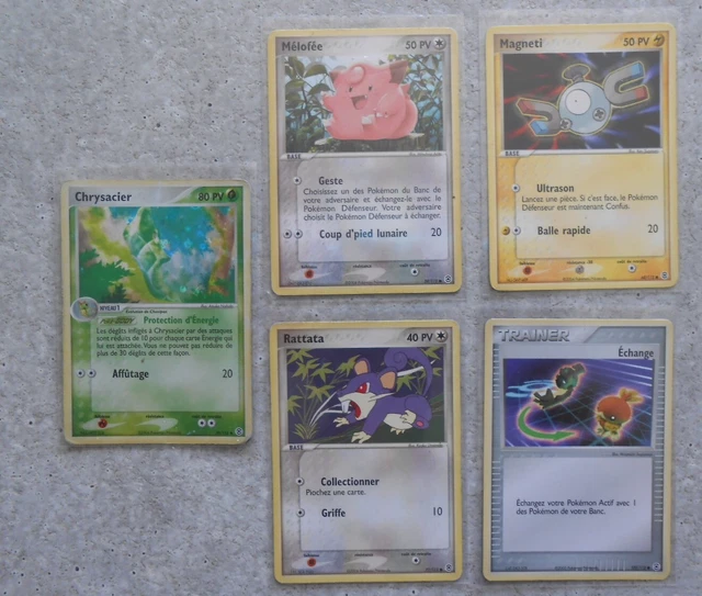 5 Cartes Pokemon Bloc EX Rouge Feu Vert Feuille - Chrysacier HOLO 39/112