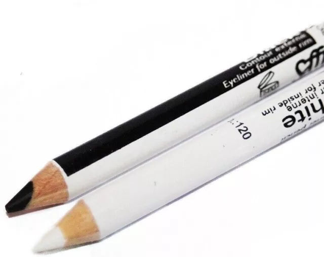 Saffron Black & White Eyeliner Pencil 2 in 1 Soft Kohl Eye Liner Double UK