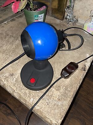 Round Orb Lamp Rotating Eyeball Magnetic Table Light Vtg Modern Design Blue