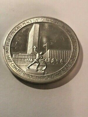 1970 Franklin Mint United Nations 25th Anniversary .925 Silver Medal #16525