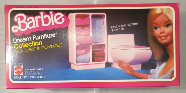 Barbie Dream Furniture Collection Bath chest & Commode table Mattel 70's