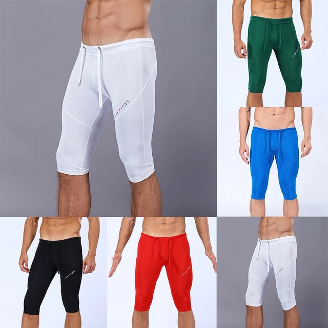 Pantaloni a compressione uomo base strato palestra sport corsa leggings stretti