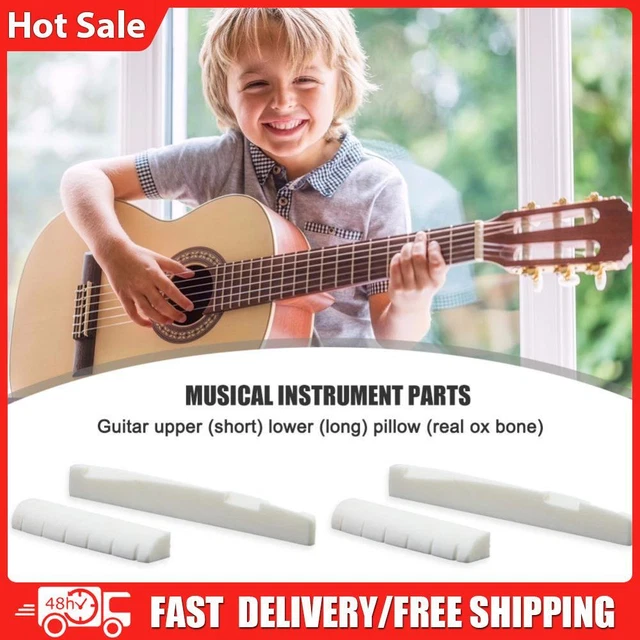 4pcs Bone Guitar Bridge Nut Saddle for 6 String Guitar Stringed Instrument Parts
