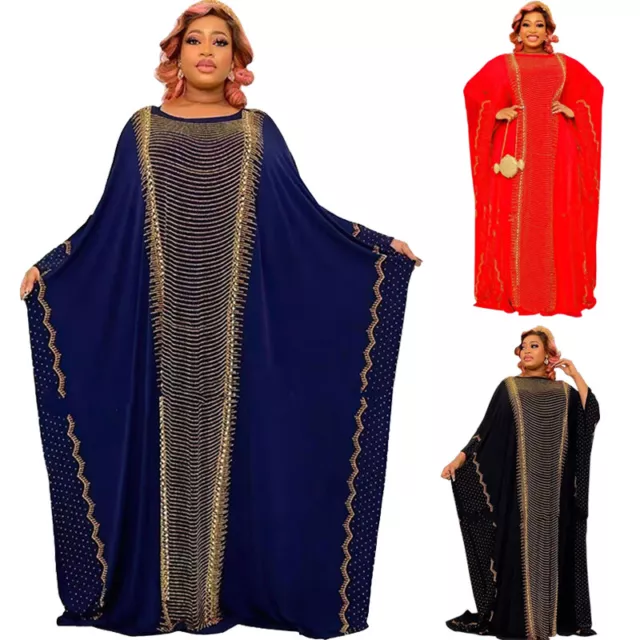 Abaya Dubai Kaftan African Women Maxi Dashiki Moroccan Robe Muslim Dress Jilbab