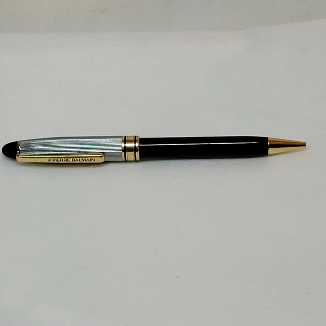 Stylo Bille Pierre Balmain Blanc Et Acier Lisse - Neuf De Stock - Recharge Fournie