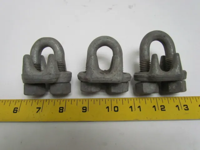 1/2" Wire Rope Clip U-Bolt Cable Clamp Drop Forged Lot of 3pcs