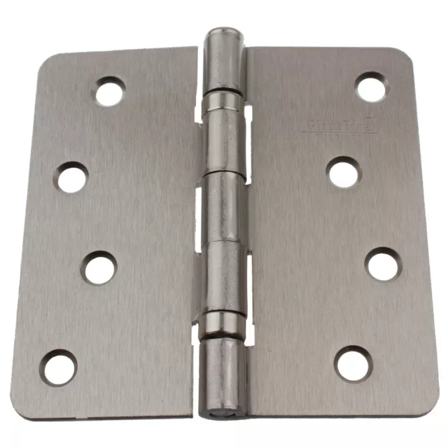 4" Ball Bearing Door Hinges 1/4" Radius Hinge Satin Nickel 4014-2BB-SN