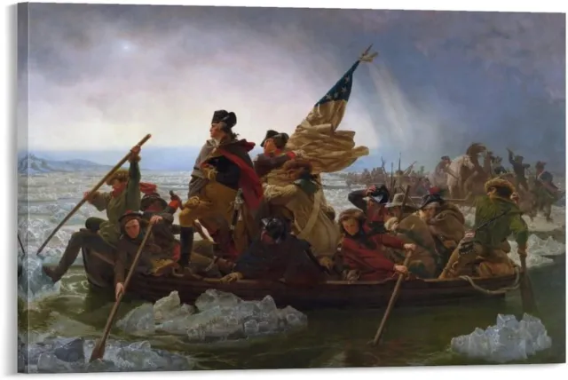 Washington Crossing The Delaware by 1851 Emanuel Leutze Poster Canvas Wall Art