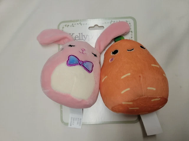 Squishmallow Kellypet Pet Toy Collection Easter dog toys! Rare! Carrot & Bunny!