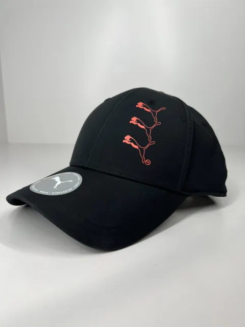 PUMA SPORT BASEBALL cap hat black repeat cat logo adjustable one size ...