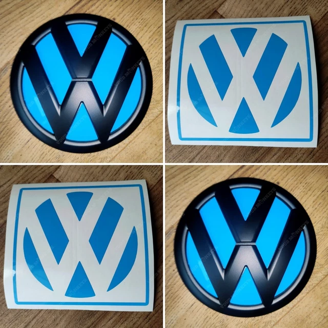 VW T5 T6 Caddy Rear Badge Inlay Decal Sticker Blue For Black