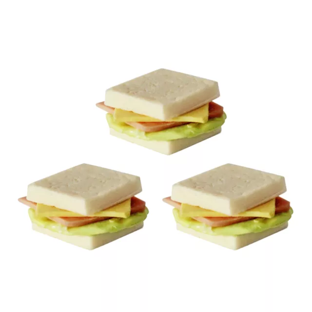 3 Pcs Mini-Sandwich-Modelle Sammlerstücke Nachtisch Kind Spielzeug