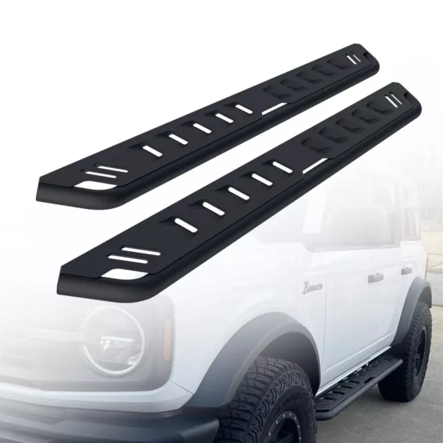 For 2021-2023 Ford Bronco 4 Door 7" Black Running Board Side Step Nerf Bar