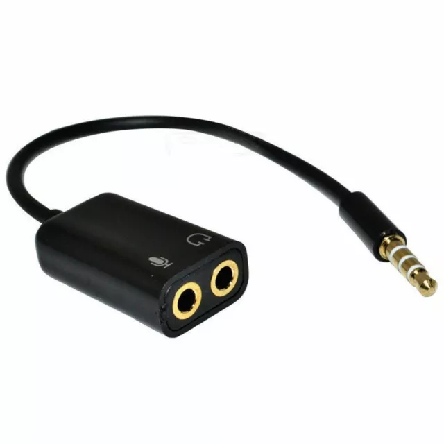 3.5mm Mic Audio Jack to Headphone Microphone Y Splitter Cable Converter Adapter