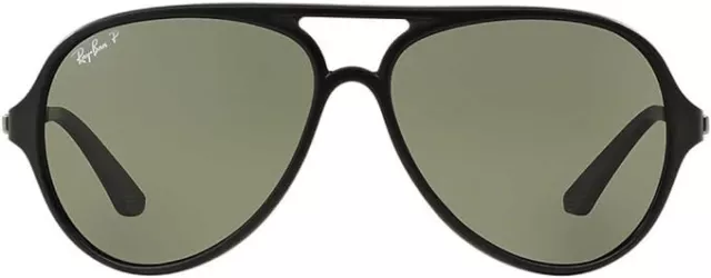 Ray-Ban Men's RB4235 Aviator Sunglasses, Matte Black/Polarized Green, 57-14-135 3