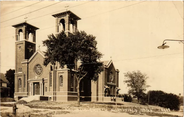 PC CPA US, MN, NORTHFIELD, CATHOLIC CHURCH, VINTAGE REAL PHOTO POSTCARD (b6753)