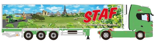 Camion WSI 1/50 SCANIA R13 - Remorque Frigorifique S. BOUZIGON - Vert - Neuf