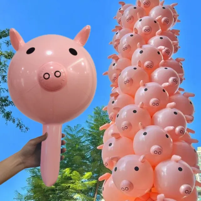 Pig Head Toy Portable Entertainment  Shape Inflatable Pig Head Convenient