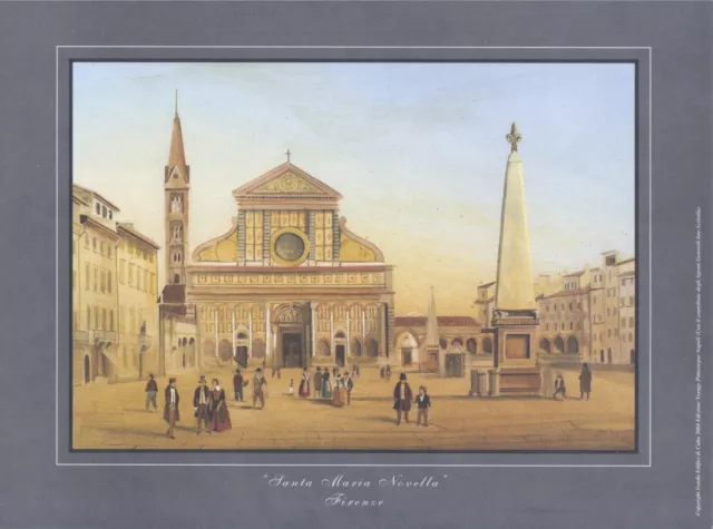 TAVOLA STAMPA - DIPINTO CHIESA DI " Santa Maria Novella " -  Firenze