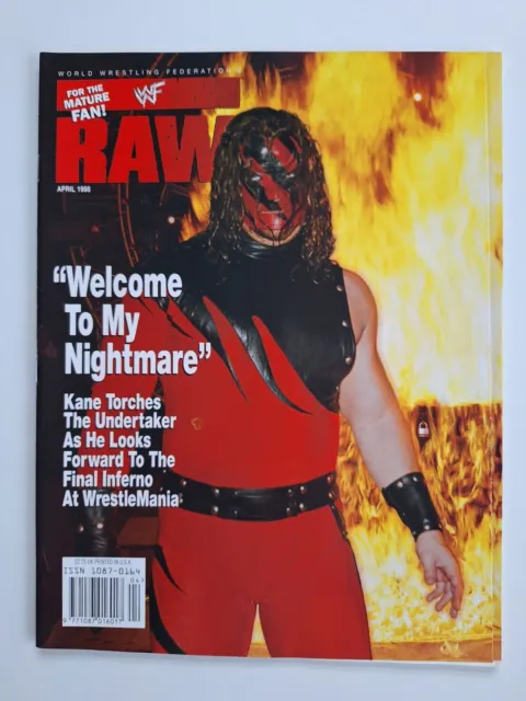 1998 April WWF Raw Magazine Kane Poster Wrestling Hasbro
