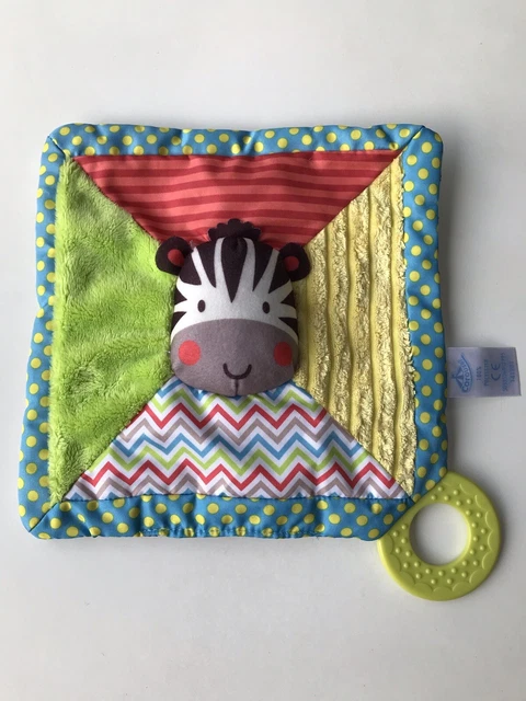 TESCO CAROUSEL PLUSH Animal Zebra Comforter Blanket Teether