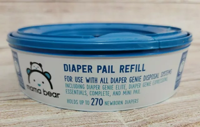 Mama Bear Diaper Pail Refills for Genie Pails Amazon Brand 270 Count Lot of 6
