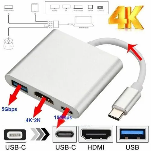 Adaptateur Lightning vers HDMI 6cm noir / gris - Atom