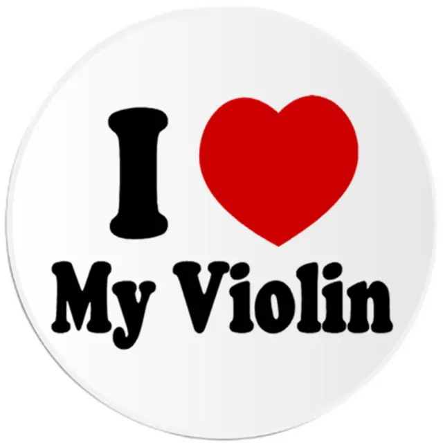 I Love My Violin - Circle Sticker Decal 3 Inch - Music Musician Orchestra