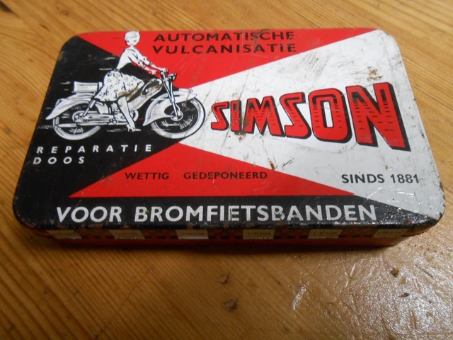 Ancienne Boîte De Réparation Simson Pour Vélo - Kit De Vulcanisation Rouge - Vintage #2