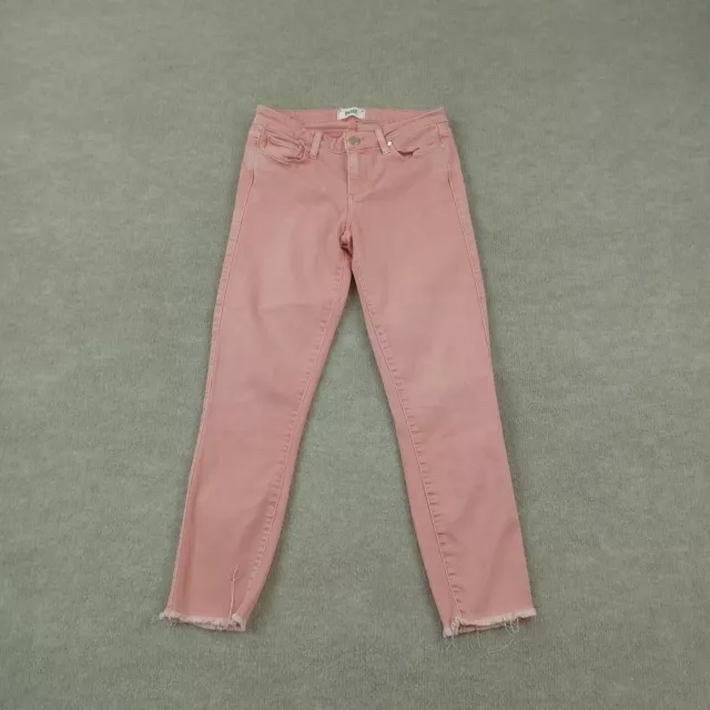 Paige Jeans Womens Size 28 Pink Denim Skinny Verdugo Crop Stretch Frayed Casual
